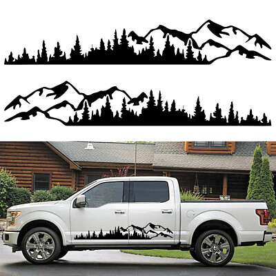 #ad Car Tree Mountain Forest Decal For Truck SUV RV Trailer Side Body Vinyl Sticker $15.19