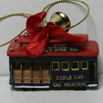 #ad San Francisco Cable Car Christmas Ornament Ceramic Powell amp; Hyde Sts $9.99