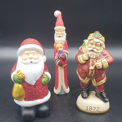 #ad Set Of 3 Santa Figurines $17.99