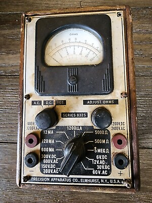 #ad Vintage Volt Ohm Meter VOM Series 832S Precision Apparatus Elmhurst NY Free Ship $67.50