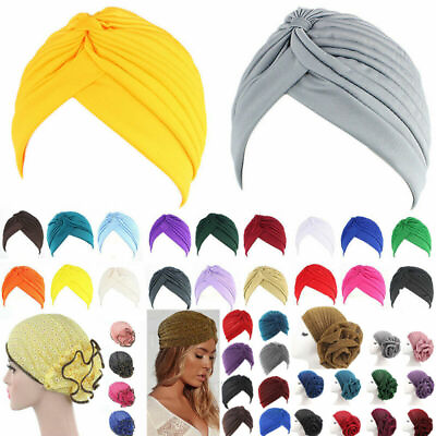 #ad Headband Full Head Covers Turban Head Wrap Hair Loss Chemo Hat Cap Bandana Scarf $2.79