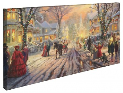 #ad Thomas Kinkade A Victorian Christmas Carol 16 x 31 Gallery Wrapped Canvas $208.00