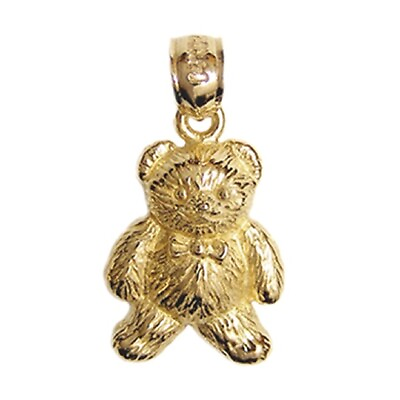 #ad New 14k Yellow Gold Teddy Bear Pendant $219.99