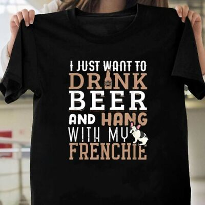 #ad Frenchie Dad Tshirt Funny French Bulldog Dog Lover Beer Gift Unisex T Shirt $12.95