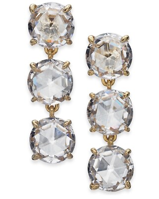 #ad $68 Kate Spade bright ideas clear drop Earrings Gold tone M50 $49.00