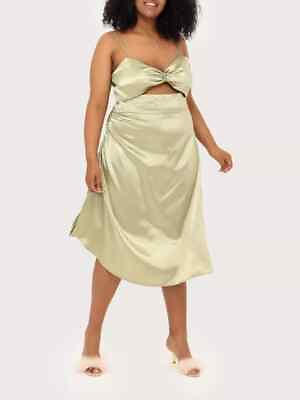 #ad CIDER Curve amp; Plus Satin Cut Out Ruched Cami Dress SIZE XL NEW bnwt GBP 12.95
