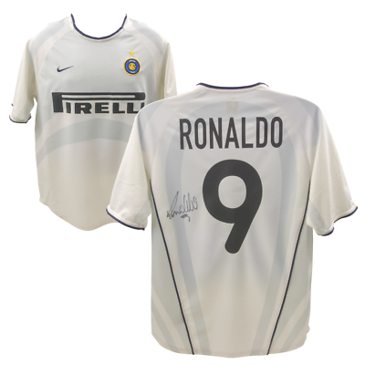 #ad Ronaldo Nazario Signed Inter Milan Away Official Soccer Jersey #9 Beckett COA $1000.00
