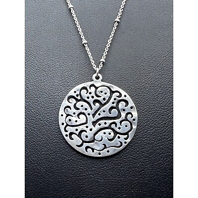 #ad Silpada Necklace Women Sterling Silver 925 Filigree Cut Out Pendant A Cut Above $58.49