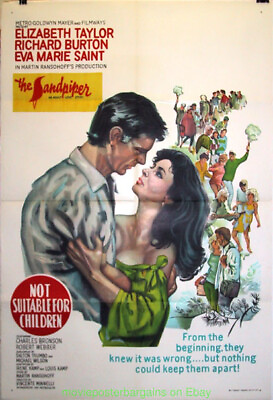 #ad THE SANDPIPER MOVIE POSTER Original Australian 27x40 ELIZABETH TAYLOR 1965 $35.00