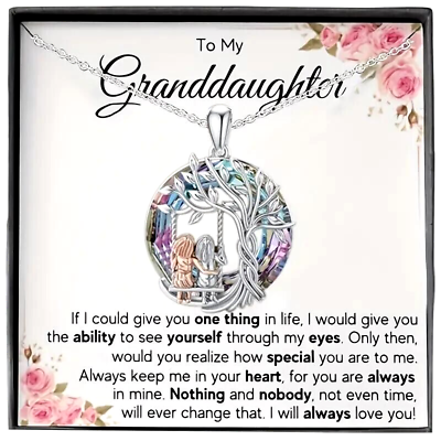 #ad Heartfelt Tree of Life Swing Pendant Jewelry Gift for Granddaughter with Card $12.98
