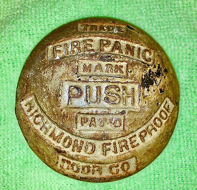 #ad Richmond Fireproof Door Co. Vintage Fire Door Push Release Button $149.00