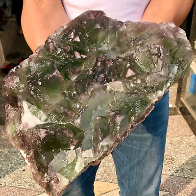 #ad 23.67lb Natural cubic Fluorite Crystal Cluster mineral sample healing $333.00