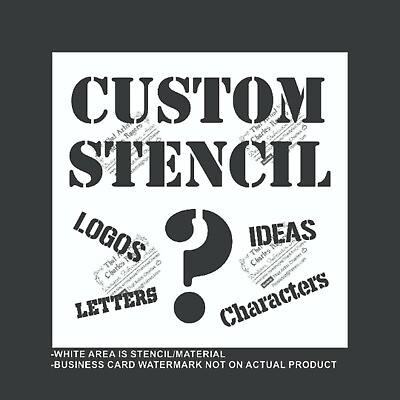 #ad Custom Stencil Your Logo Reusable Flexible Plastic Stencil Many Sizes $25.00