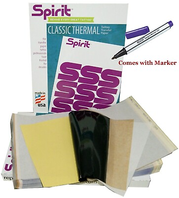 #ad 20 Spirit Repro FX Stencil Thermal Tattoo Transfer Copy Paper Surgi Marker kit $20.65