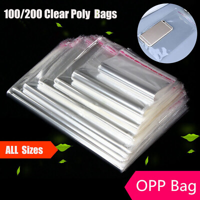 #ad Clear Self Adhesive OPP Bags Cellophane Tape Peel Poly Seal Plastic Packing Bags $16.64