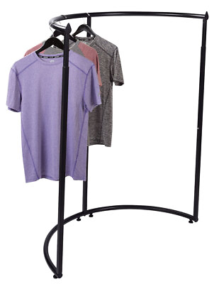 #ad Half Round Black Clothes Rack 64” Usable Hanging Space on Rack $170.00