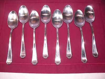 #ad Set Of 8 International Stainless Carleigh Oval Place Soup Spoons 7 3 8 GE4 $26.99