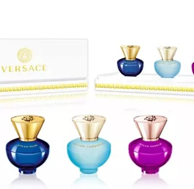 #ad 3X VERSACE Perfume Mini Set:DYLAN Blue Dylan Turquoise Dylan Purple 5ml Each $29.99