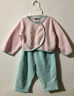 #ad Vintage Trend Basics Baby Girl Clothes Pink And Blue Polkadot Outfit 18 Months $21.00