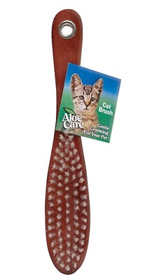 #ad Aloe Care A08550 Cat Nylon Grooming Brush with Brown Wood Handle $7.52