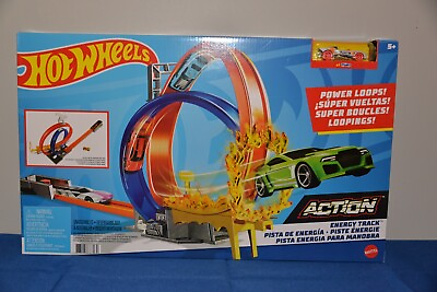 #ad Hot Wheels Action Energy Track Multi Car Power Loops BRAND NEW $21.99