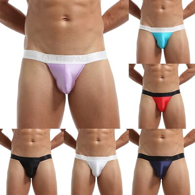 #ad Soft Breathable Men#x27;s Panties V Shaped Thong Bikini Underwear Classic Solid $10.67