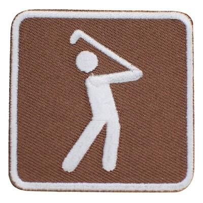 #ad #ad Golfing Applique Patch Golf Park Sign Recreational Activity 2quot; Iron on $3.09