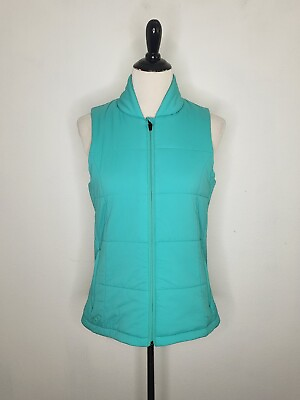 #ad PETER MILLAR Women Lightweight Insulated Puffer Vest Jacket Teal Small Excellent $36.00
