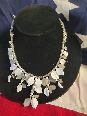 #ad trifari glass leaf necklace vintage $40.00