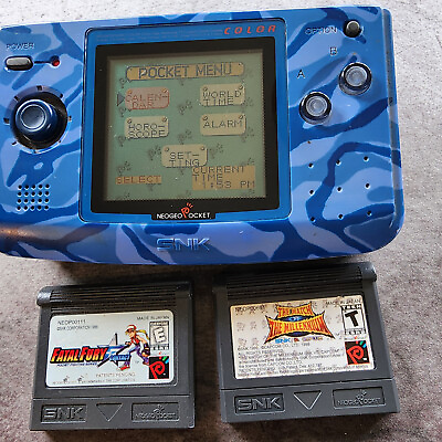 #ad Neo Geo Pocket Color SNK Console Camouflage Blue Match Millennium 2 games $250.00