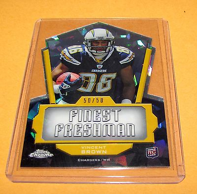 #ad 2011 Chrome Finest Freshman RC DieCut Crystal Refractor VINCENT BROWN 50 50 $15.00