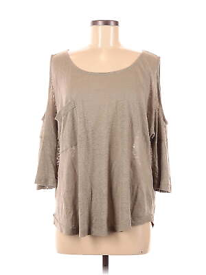 #ad Amadi Women Gray Short Sleeve Top L $21.74