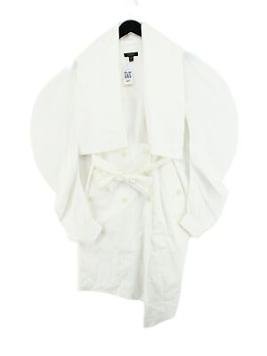 Burberry Women#x27;s Jacket UK 10 White Cotton with Elastane Overcoat GBP 123.25