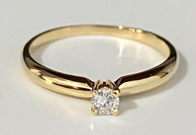 #ad 18K Yellow Gold amp; Diamond Solitaire Ring Size L 1 2 5 7 8 AU $358.00