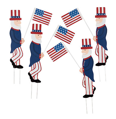 #ad Uncle Sam Metal Yard Stakes Set 4 by Fox River CreationsTM $33.26