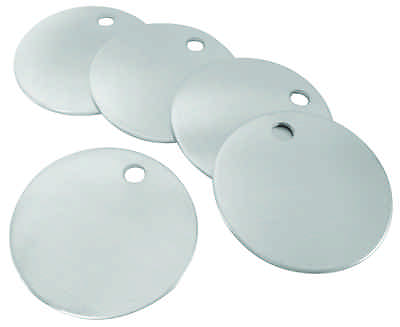 #ad Blank Metal Tags 100 Tags Model 1078A 1quot; Round Aluminum $29.70