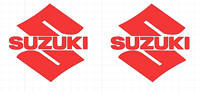 #ad Suzuki S Logo Replica Tank Fairing Panel Sticker Decal Pair 102mm x 102mm Red GBP 5.99