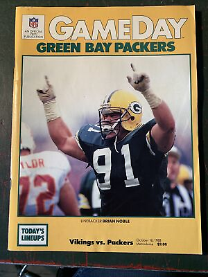 #ad Green Bay Packers Football NFL Game Day Program Vs VIKINGS 10 16 1988 $14.99