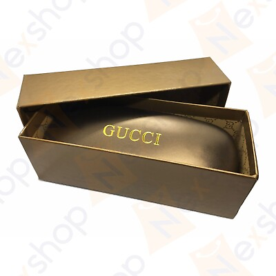 Gucci Bronze Hard Clam Shell Eyeglasses Sunglasses Small Case w Cloth amp; GiftBOX $15.99