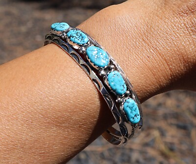 #ad Authentic Navajo Handmade Bracelets: Native American Sterling Jewelry NA sz 7 $325.00