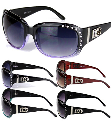 #ad DG Eyewear Womens Rhinestones Wrap Around Sunglasses Fashion Shades Bling Retro $8.95