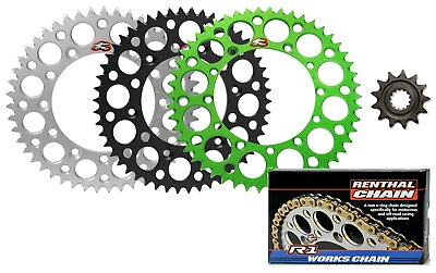 #ad Renthal front amp; Ultralight rear Sprocket amp; R1 MX Works chain for Kawasaki KX250 $230.72