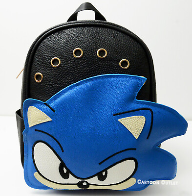 #ad Sonic The Hedgehog Mini Faux Leather Backpack Purse 10quot; New Birthday Gift $37.99