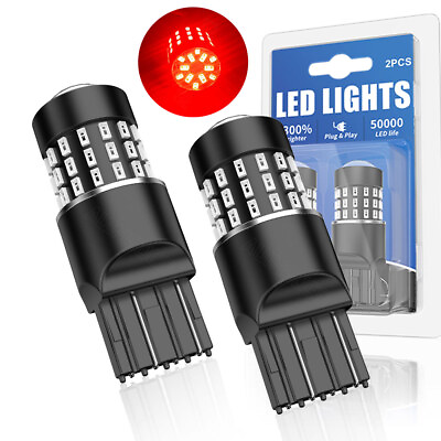 #ad 7443 7440 LED Red Anti Hyper Flash Brake Stop Tail Parking Light Bulbs CANBUS $18.99