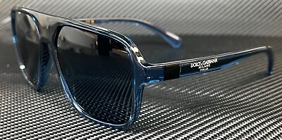 #ad DOLCE amp; GABBANA DG6134 325880 Transparent Blue Square Men#x27;s 57 mm Sunglasses $169.29