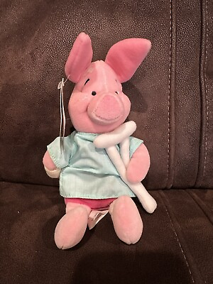 #ad Disney Store Winnie The Pooh Piglet Plush 8 Inch Soft Toy Sick Crutches Bandages $15.99