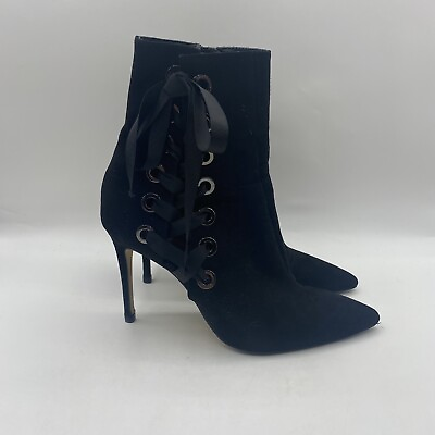 #ad Daya by Zendaya Black Ribbon Nancey Ankle Boots Booties Womens Size 7.5 B5 $39.99