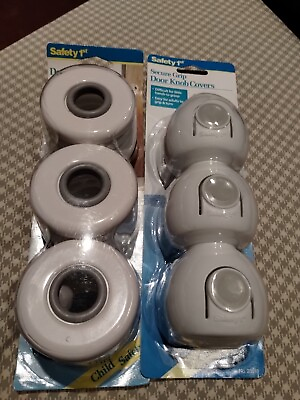 #ad Safety 1st 23518 White Secure Grip Door Knob Covers 2 Sets of Three New Sealed $15.00