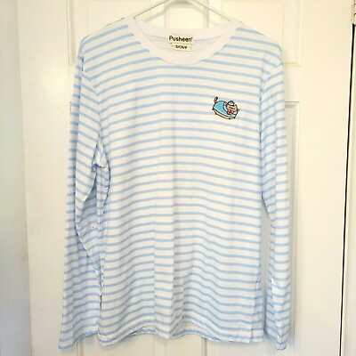 #ad Pusheen Box Exclusive Size S White Blue Striped Sailor Long Sleeve Shirt T shirt $12.95