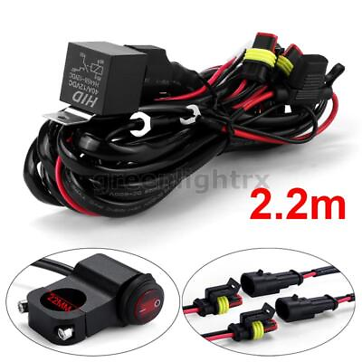 #ad Wiring Harness Kit Switch Relay Motorcycle Spot LED Auxiliary Fog Light Driving $22.98